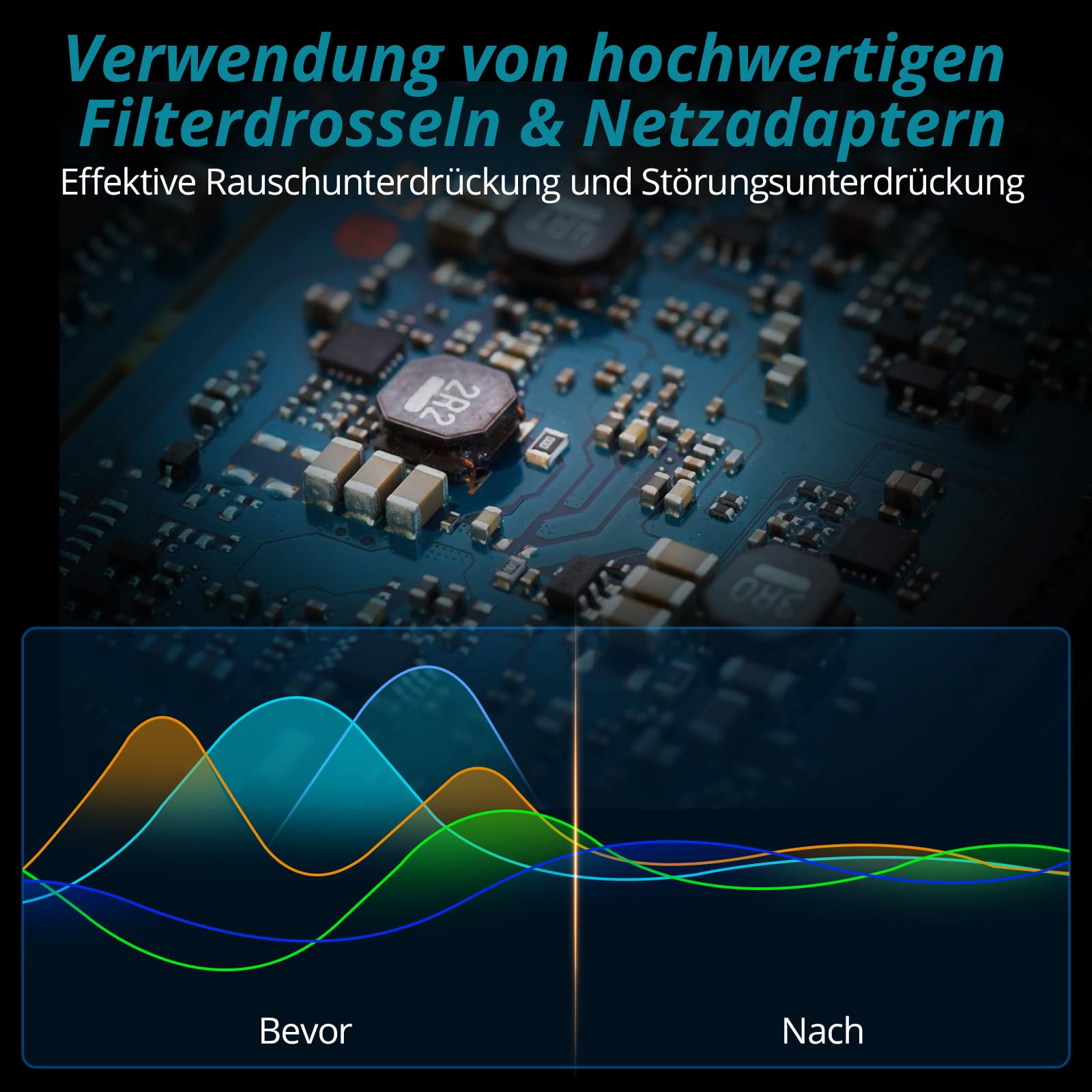 4 Kanal Professioneller Kopfhörerverstärker, tragbar Stereo-Audioverstärker mit RCA/ 3,5mm/ 6,35mm Eingang & 3,5mm/ 6,35mm Ausgang, Stumm, mit Netzteil Audiokabel, Ideal für Studio und Bühne