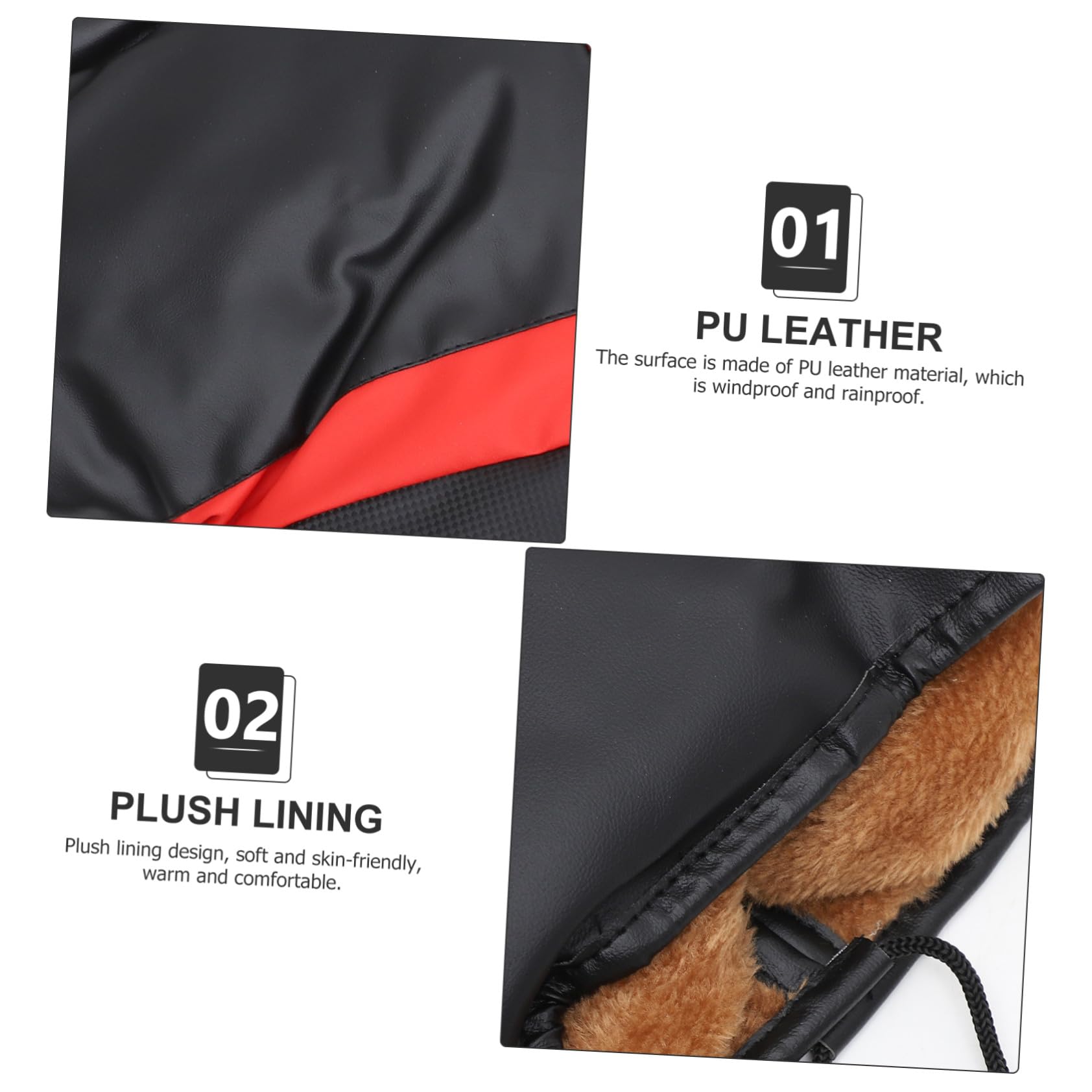 Guantes de Manillar de Motocicleta Impermeables Cuero Pu 1 Par