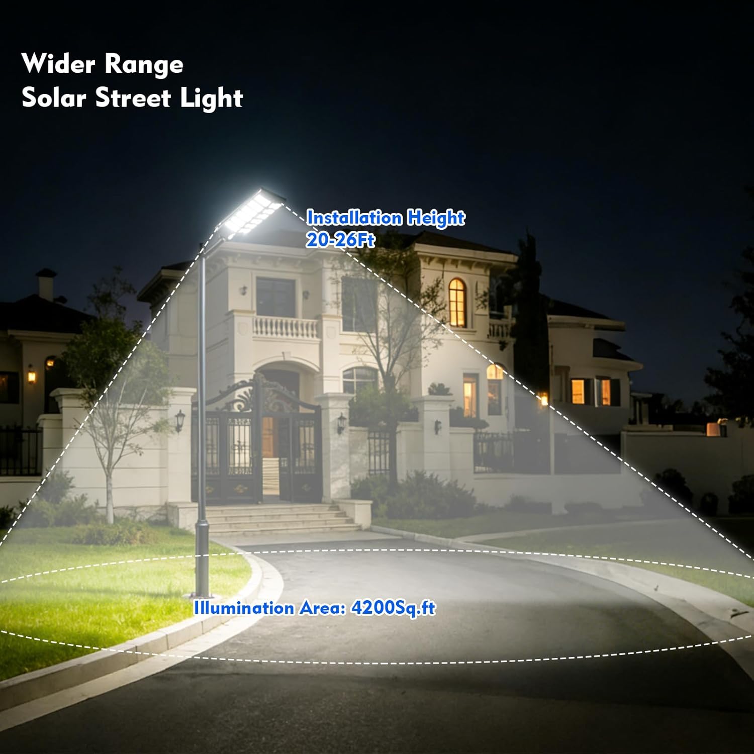 Solar Street Light Outdoor 9000W Motion Sensor Flood Light Remote Control IP67 Waterproof Dusk to Dawn Solar Powered Wall Pole Mount