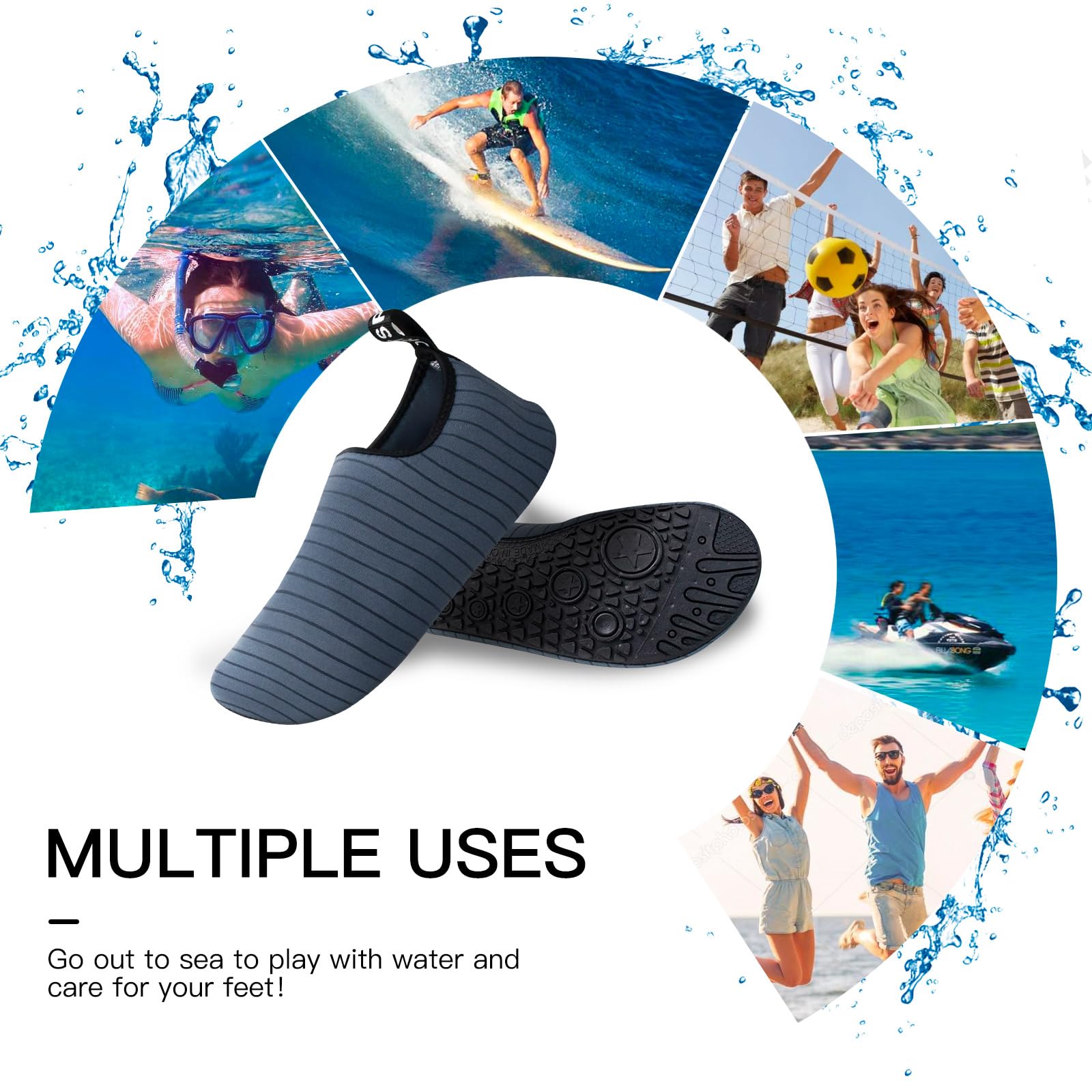 Zapatos Acuáticos Surf Buceo Natación Descalzos Secado Rápido Playa Hombres Mujeres