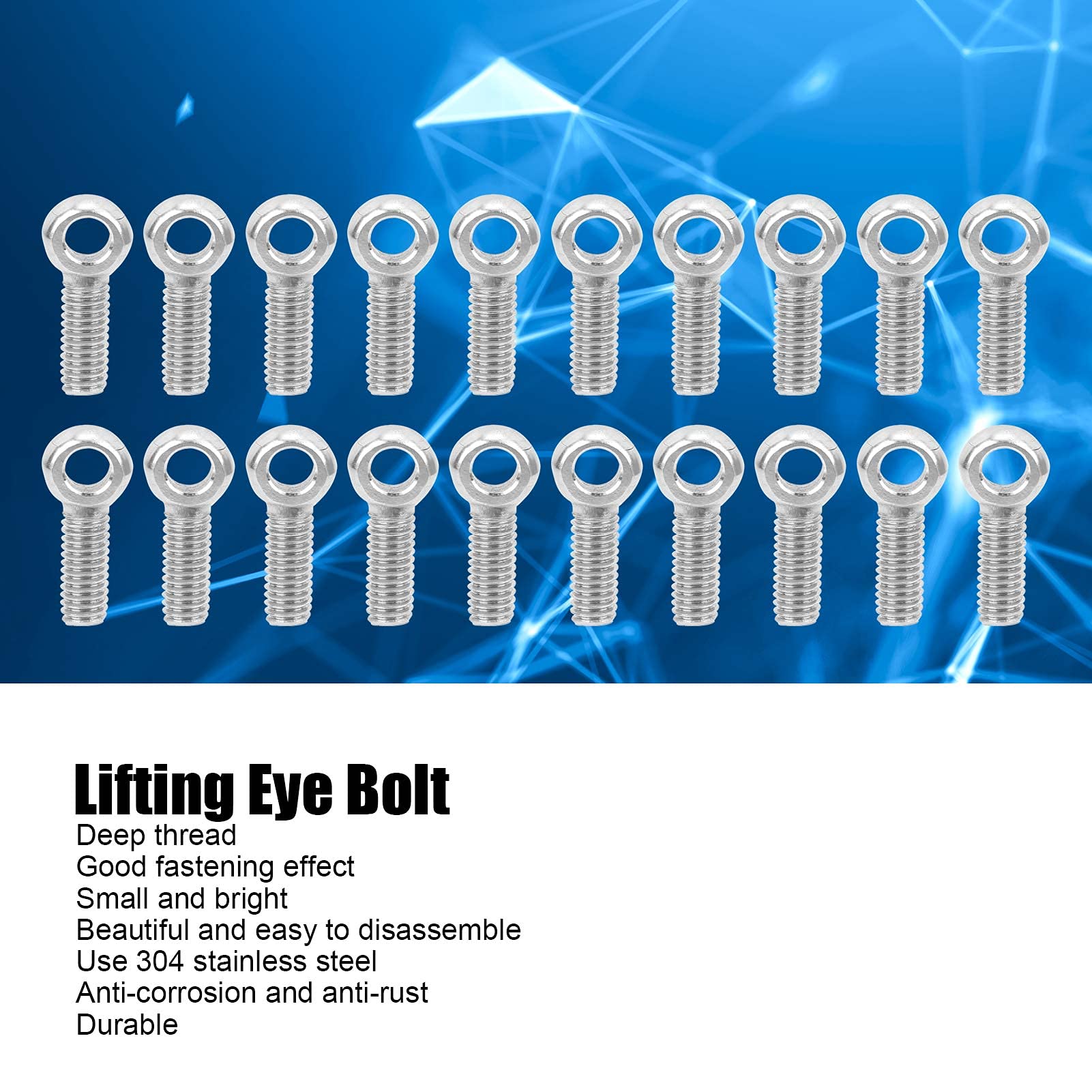 Bulloni A Occhiello M6 - 4 Pezzi Completi Di Dadi E Rondelle In Acciaio Inox, Perfetti Per Appendere E Fissare