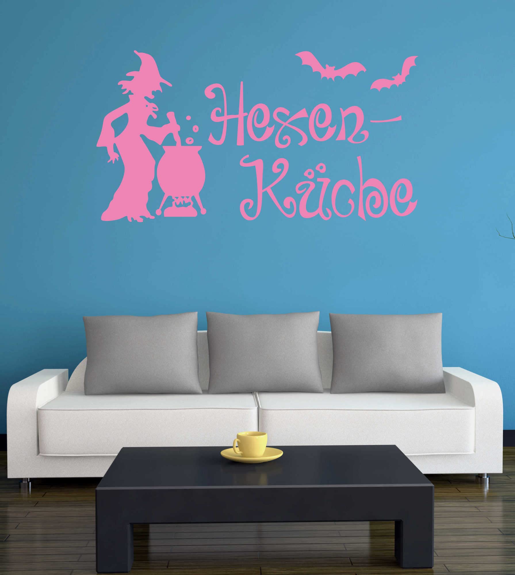 A526 Wandtattoo 'Hexenküche' – 60x32 Cm, Hellrosa, Seidenmatt, Selbstklebend Für Wand & Möbel