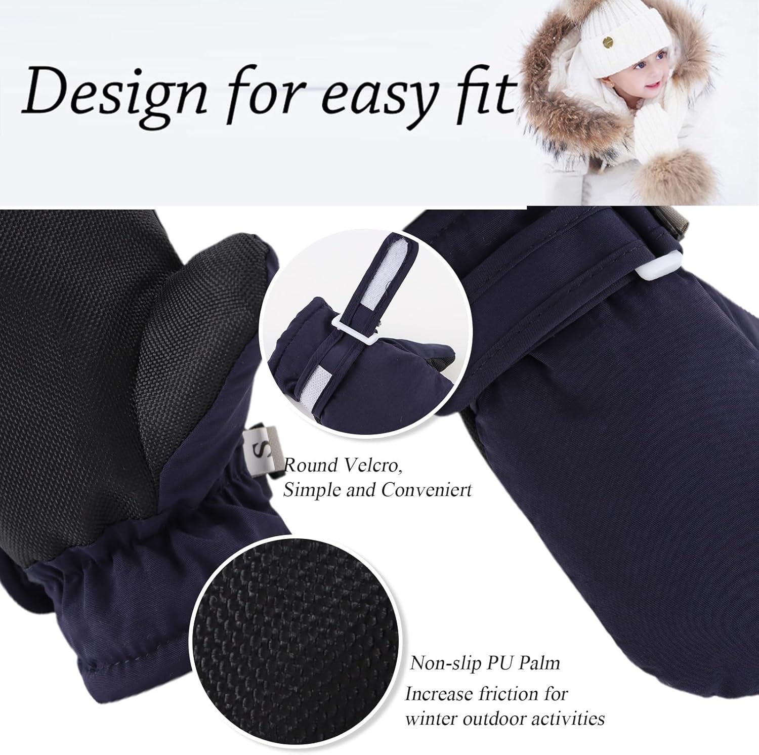 Toddler Winter Gloves Waterproof Baby Boys Mittens Fleece Girls Snow Gloves for Infant Kids Unisex Ski 6M-5T - Image 3