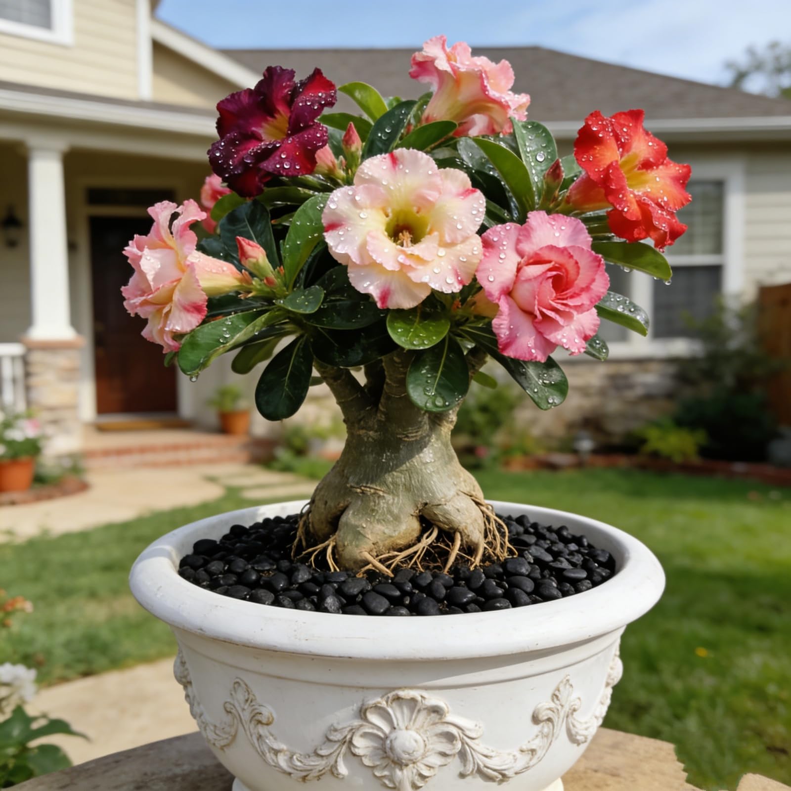Cold-Hardy and Drought-Tolerant Desert Rose Bulbs/Cold-Hardy Perennials/Flowers Year-Round/Professional Planting for Stunning Garden Displays