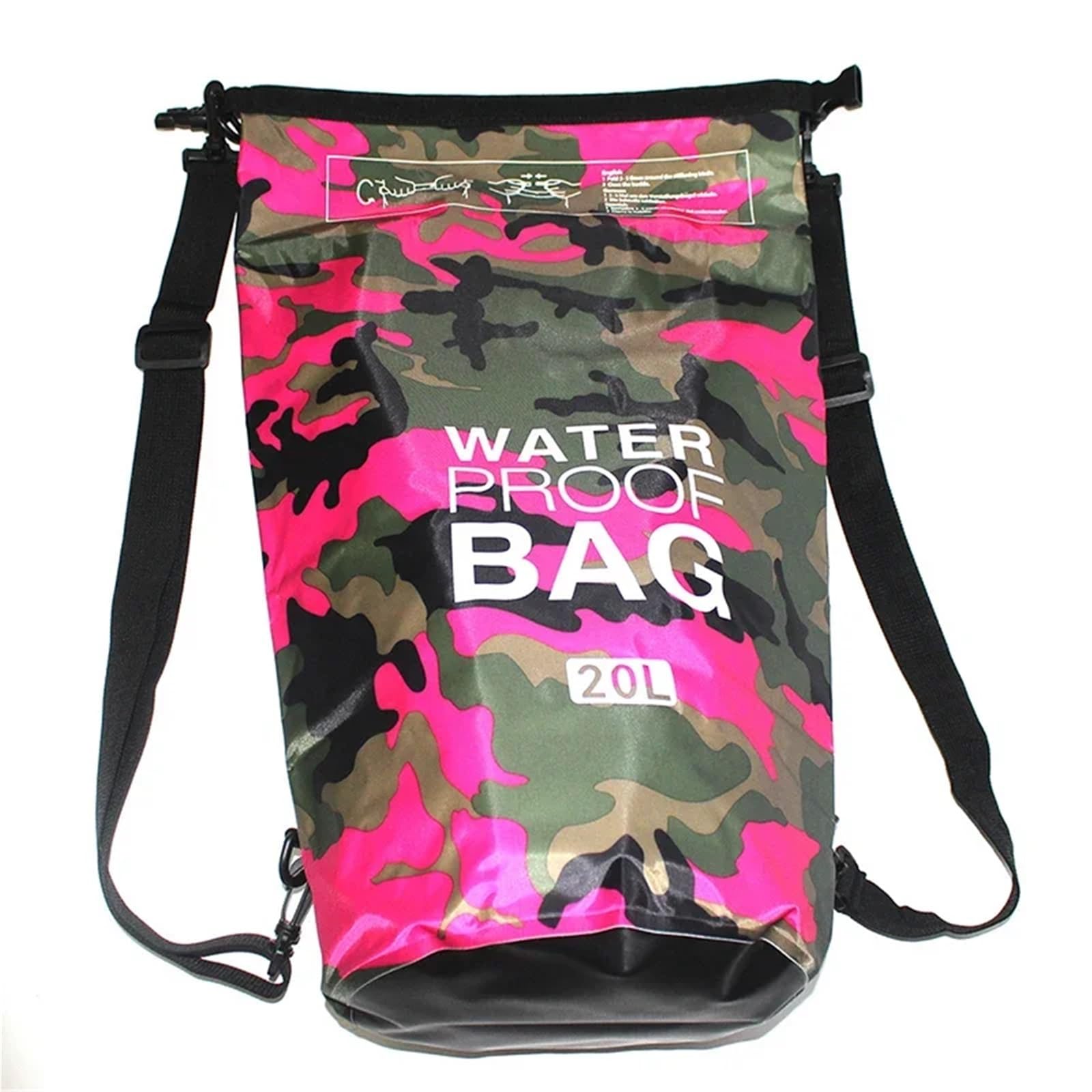 Wasserdichter Beutel Dry Bag Wasserdicht for Frauen Männer, 2/5/10/15/20/30L Outdoor Sport Tasche for Schwimmen Bootfahren Kajak Rafting Fluss Trekking(E1 20L Double Strap)