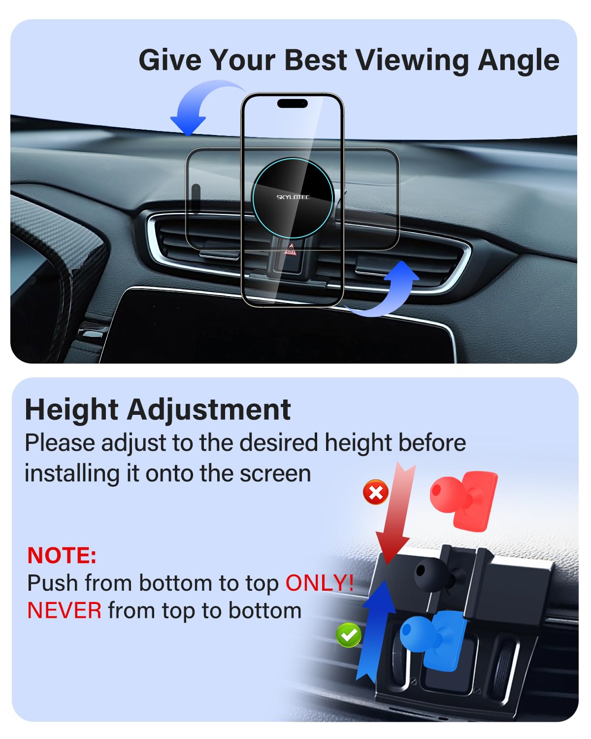 SKYLOTEC Supporto magnetico del telefono del caricatore per Toyota Tundra 2007-2013 | Sequoia 2008-2017 Accessori per supporto telefonico, supporto da auto di ricarica wireless da 15 W per iPhone MagSafe