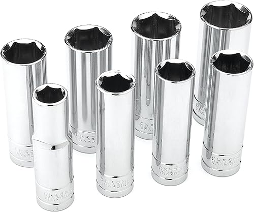Performance Tool W32300 Juego de llaves profundas SAE de 8 piezas de 1/2 pulgada