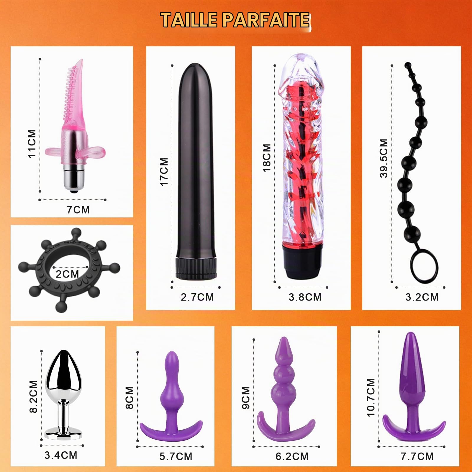 Ninonly Kits de Bondage 26 Pièces Jouet Adulte Couple | Menottes Réglables, Entraves pour Pieds, Fouet, Masque pour les Yeux, Tige à Plumes, Vibrateur