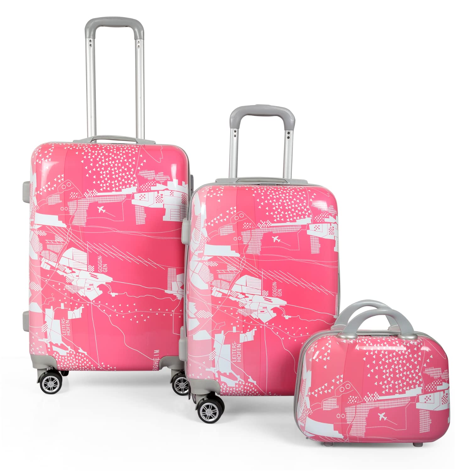 polo class 2Pc Set Trolley Bag (20/24 inch) with 1Pc Vanity Bag - Pink-picture-25