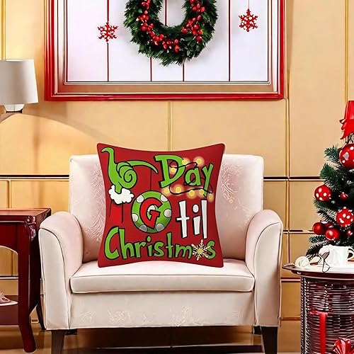Miniatura 3 de Juego de 4 fundas de almohada decorativas de Navidad de 18 x 18 pulgadas, fundas de almohada decorativas para sofá, sala de estar, vacaciones de