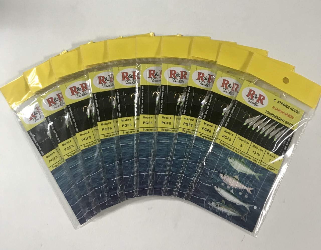 PGF8-10pk: R&R Tackle’s 10 Pack of PGF8 Fishing Bait Rigs - one of R&R’s Best Small Bait Fishing Rigs