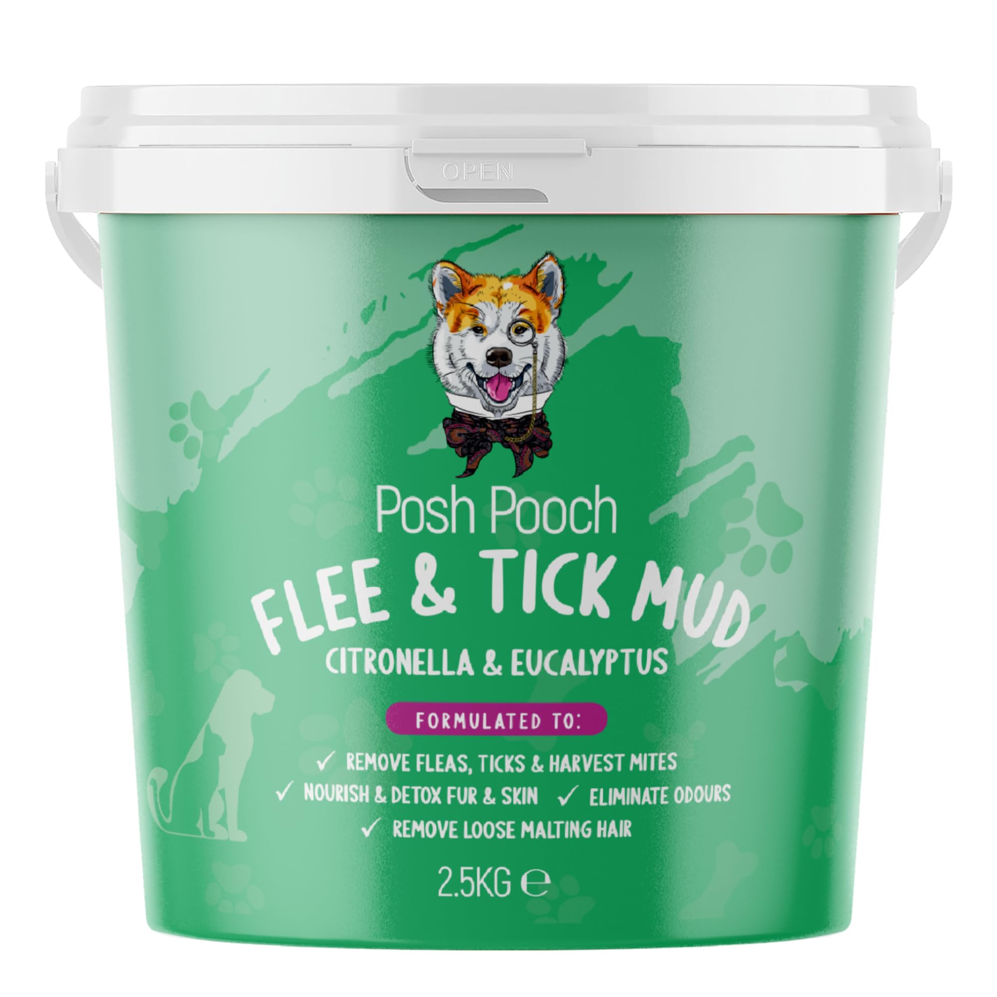 Flea & Tick Mud Bath For Dogs Pet Treatment Rich In Vitamins, Natural Detoxing Hydrating Nourishing, Eliminates Harvest Mites, Ticks, Fleas & Insects Soothes & Helps Prevent Further Bites (2.5 KG) — image 1