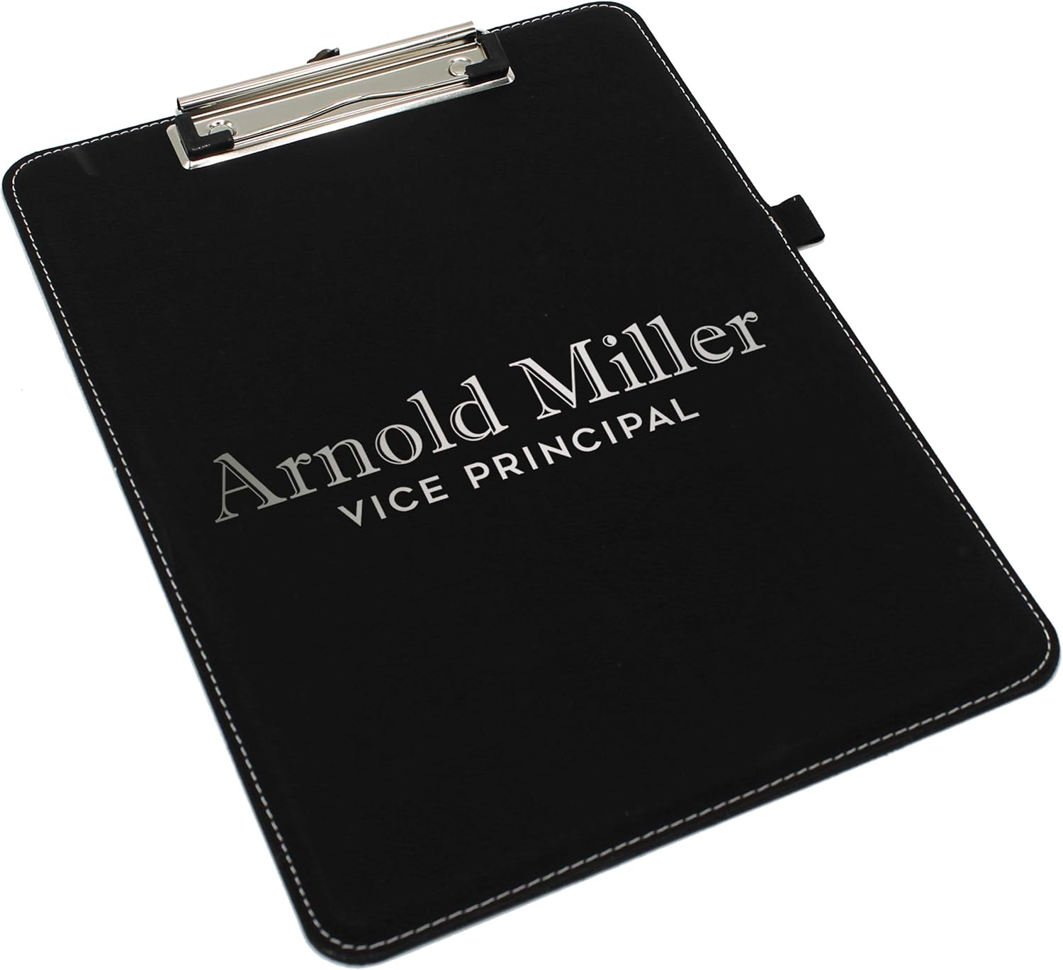My Personal Memories Monogrammed and Personalized Clip-Board, Document Holder - Customized Office Gift for Coaches, Professionals, Graduates, Students, Lawyers (Black with Silver)
