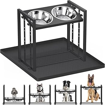Marchul Elevated Dog Bowls, 4 Height Adjustable Raised Dog Bowls With 2