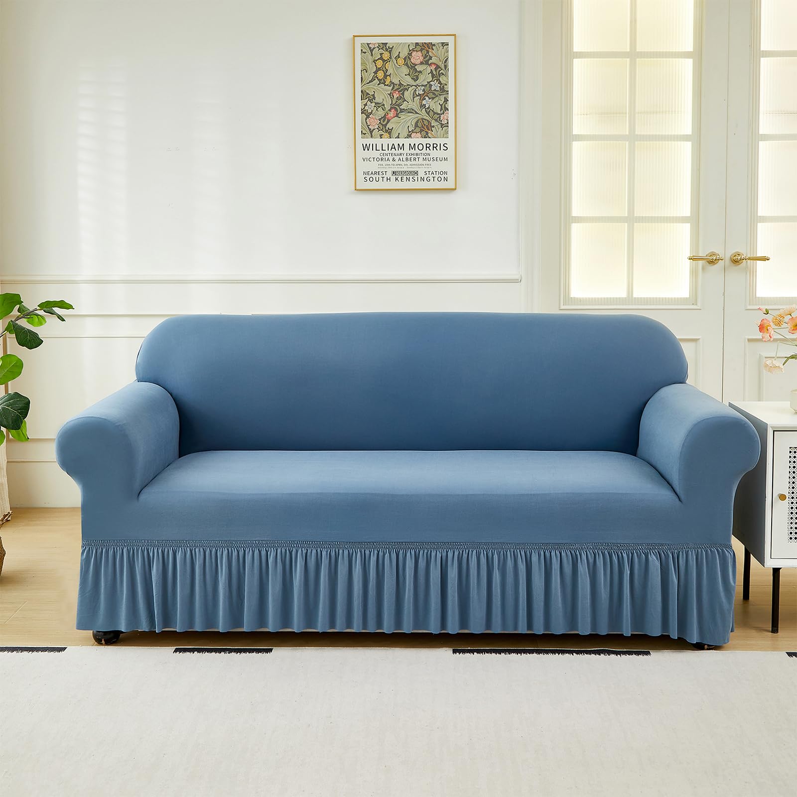 Housse de canapé extensible de qualité supérieure avec jupe plissée respirante