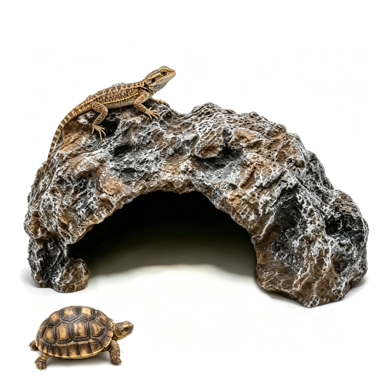 Reptile Hide Cave, Large Resin Bearded Dragon Hideout Realistic Caves Rock