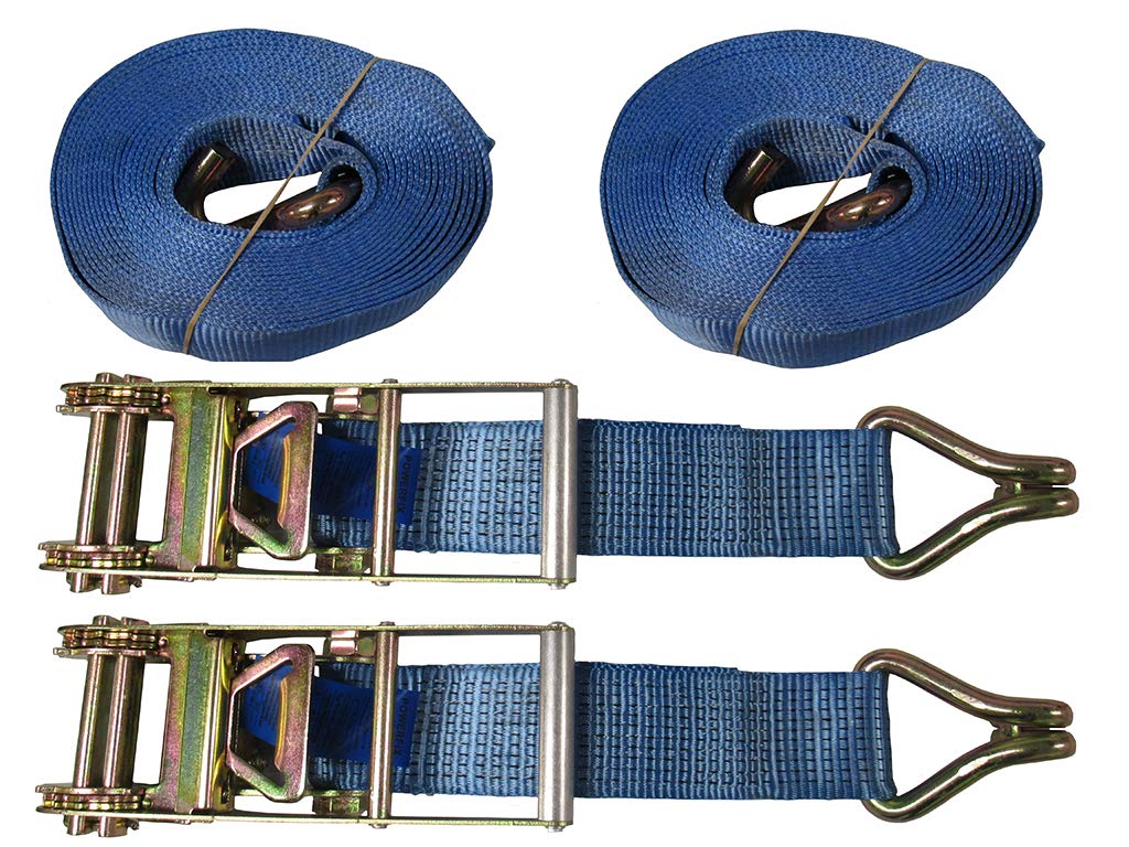 Tie Down Ratchet Straps 10T 75MM 10M X2 (Cargo Lashing Rack Load J Claw)