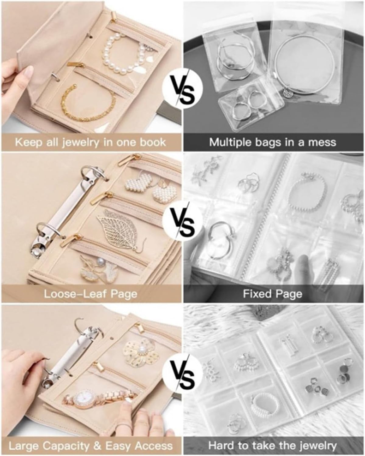 トラベルオーガナイザー 大容量 フェイクレザー 折りたたみ式 収納ブック 調節可能なバインダーリング付き 女性 旅行者 出張用 15