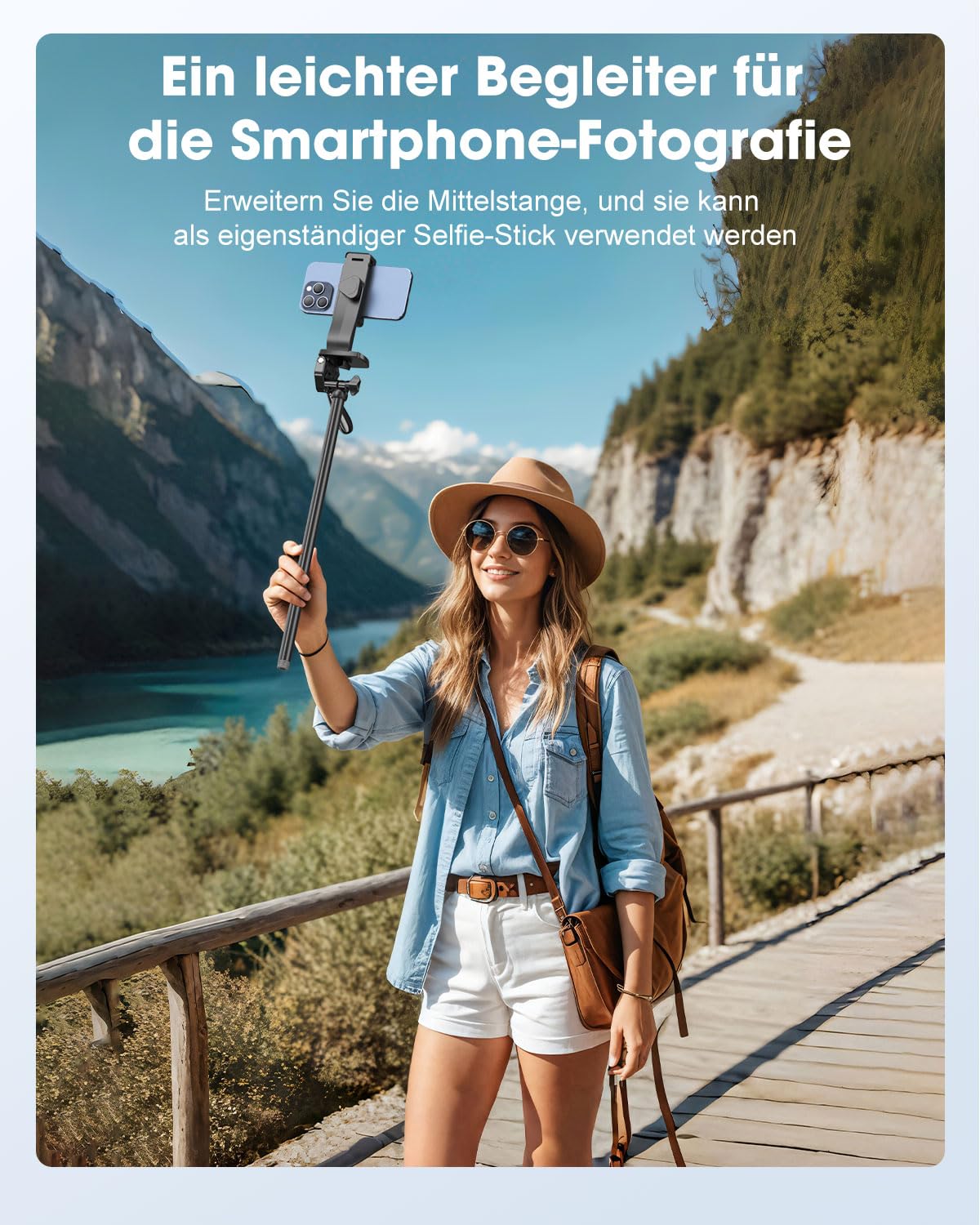 CAMBOFOTO 185 cm Horizontal Stativ für iPhone/Kamera,Overhead Stativ Handy Flexibel,Handystativ für Videoaufnahmen/Tragetasche