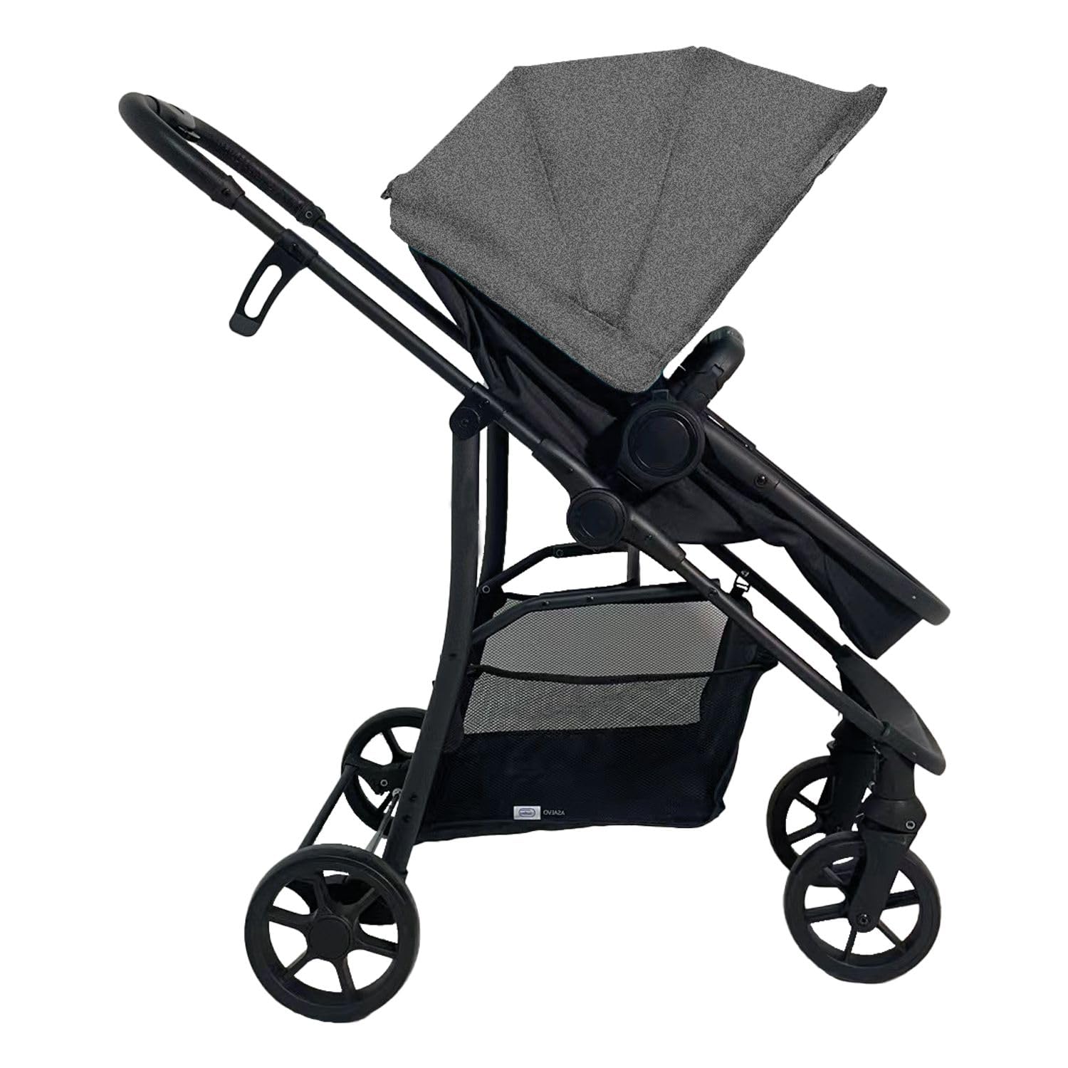 Asalvo PORTO Trío Convertible Cochecito Bebe 3 Piezas, Plegable, Compacto y Reclinable Silla de Paseo, con Silla Coche Bebé, Accesorios, Silla Reversible, Amplio Capazo, Antracita Gris
