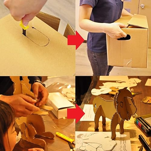 Miniatura 5 de CANARY Dan Chan - Cortador de cartón corrugado de 7.5 pulgadas, cortador de caja de seguridad, cuchillo abridor de paquetes hoja con revestimiento