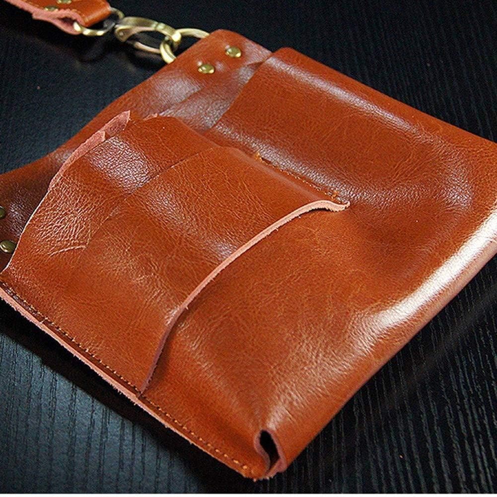 Tophacker Professional Leather Barber Salon Scissors Pouch Holster Holder Retro Large Hairdresser Tool Bag with Belt