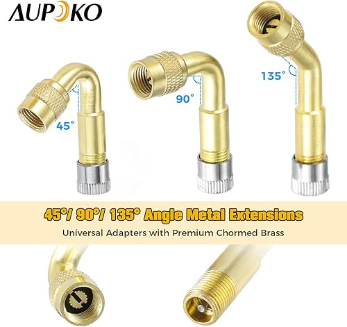 Miniatura 3 de Aupoko Juego de extensión de vástago de válvula, 4 extensores de vástago de válvula doble de 8.27 pulgadas, 2 herramientas de extracción de núcleo