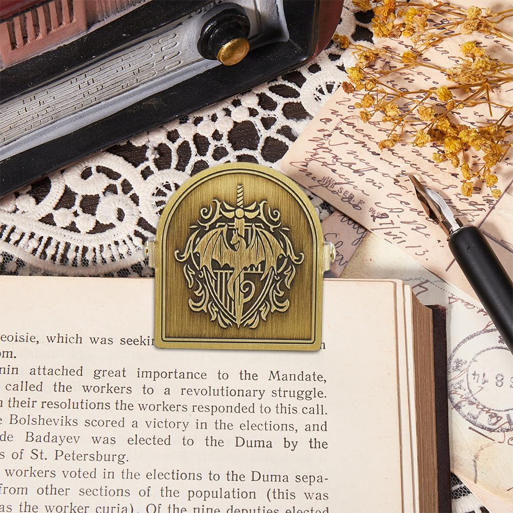 CRASPIRE Vintage Journal Cilp Sword Dragon Metal Book Clips Travelers Notebook Brass Decorative Page Binder Clamp File Holder Baroque Bookmark for Planner Bookish TN Art Documents Reading Accessory — image 1