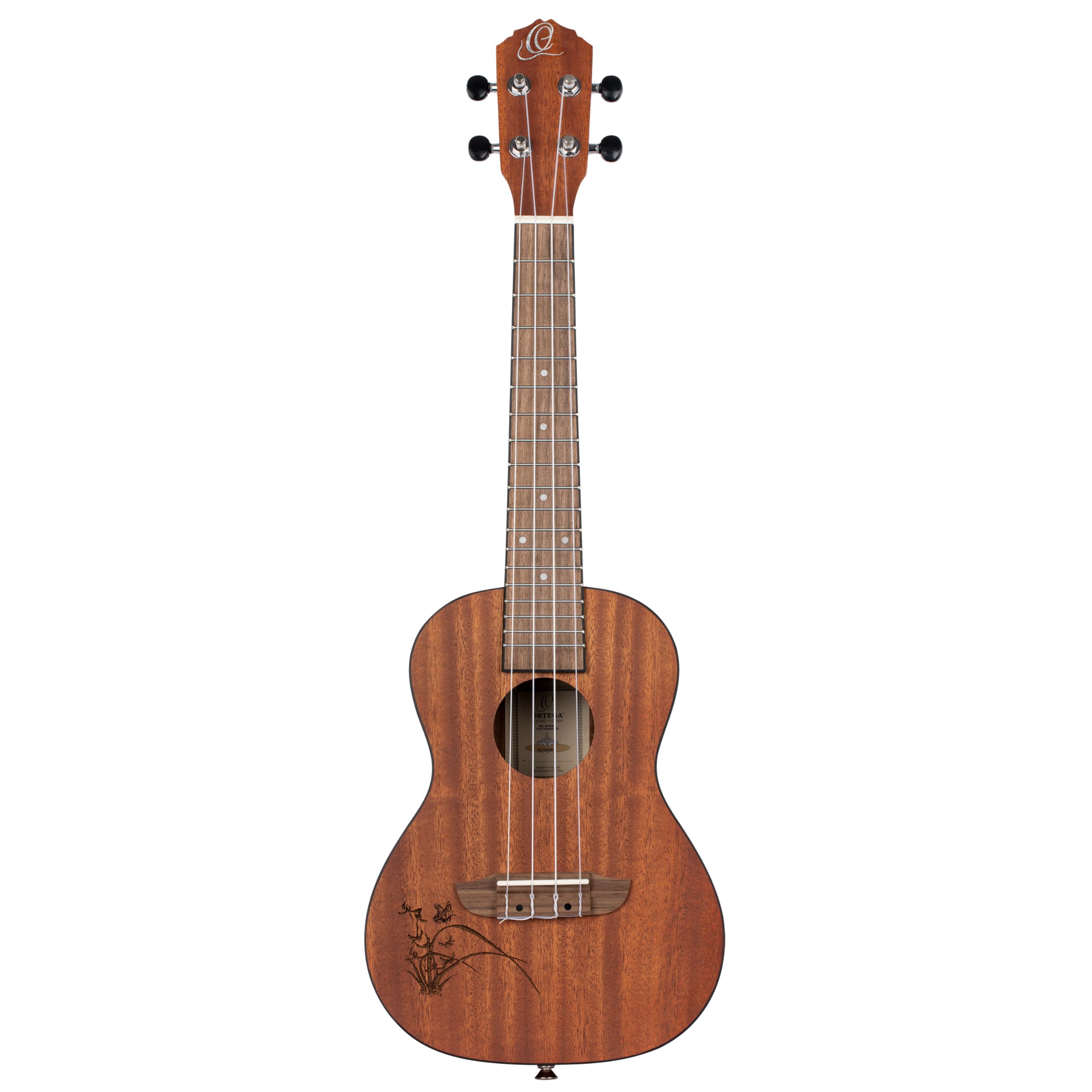Ortega Guitars Ukulele Concerto Mancino – Acustico – Bonfire Series – Sapele, Natural (RU5MM-L)