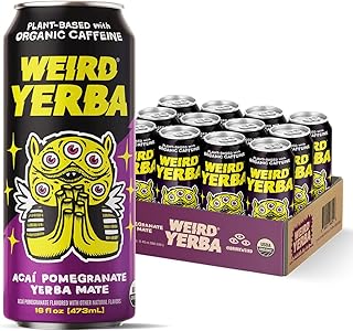 Sponsored Ad - Drink Weird Organic Acai Pomegranate Yerba Mate – 16oz Cans, 160mg Organic Caffeine, Pack of 12 – Antioxidant-Rich Energy Drink Alternative