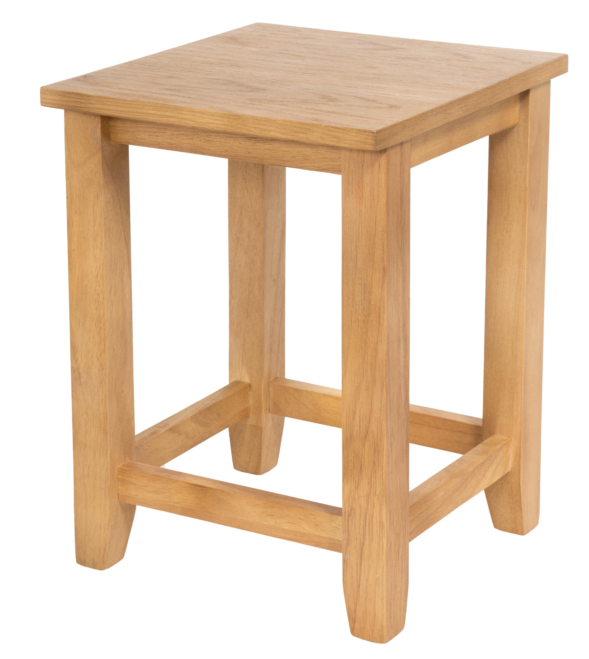 Delex Wooden Side Table – Oak Veneered Solid Ruberwood Occasional Table, Fully Assembled Coffee & Lamp Table for Living Room, Bedroom or Hallway