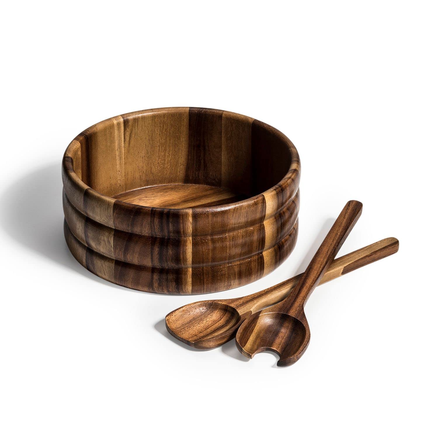 Kalmar Home Saladier avec Couverts en Bois d'Acacia