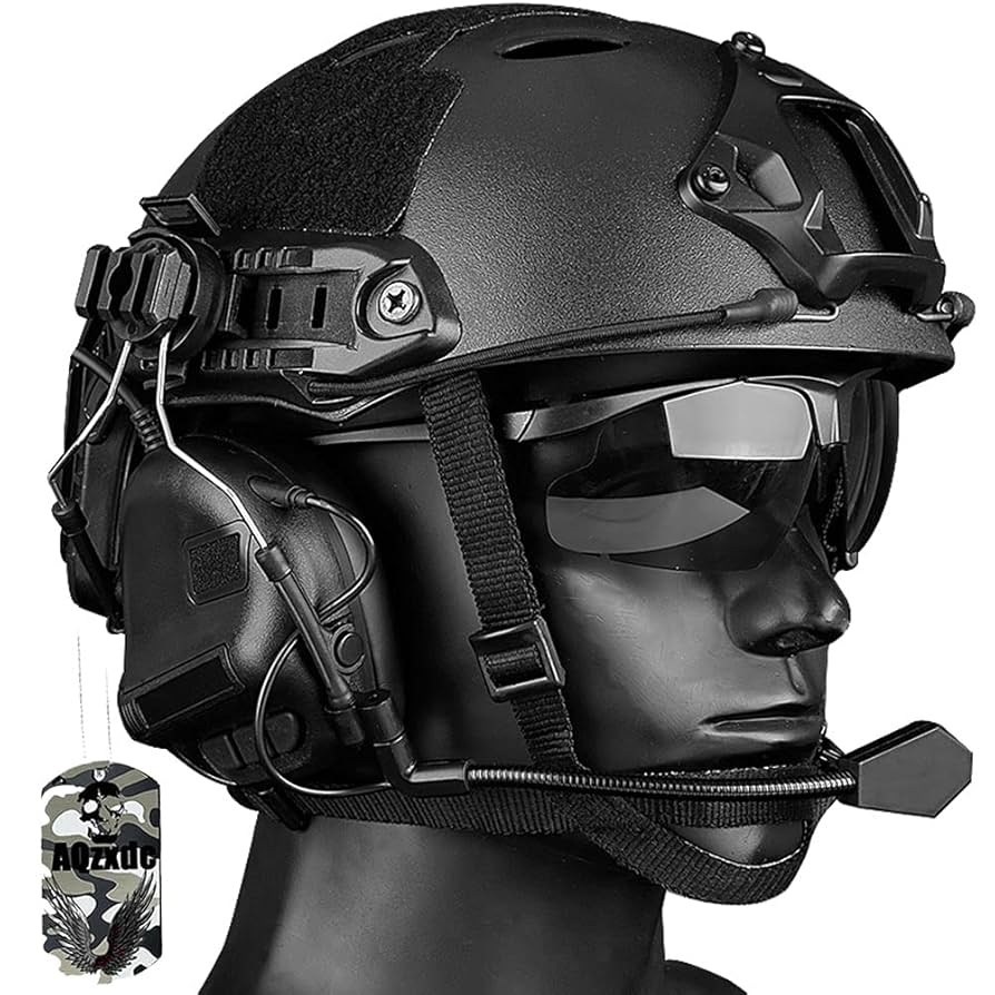 FAST HELMET ブラック マイク付き Ops-core Fast Fast Tactical Helmet With NVG Mount And Side