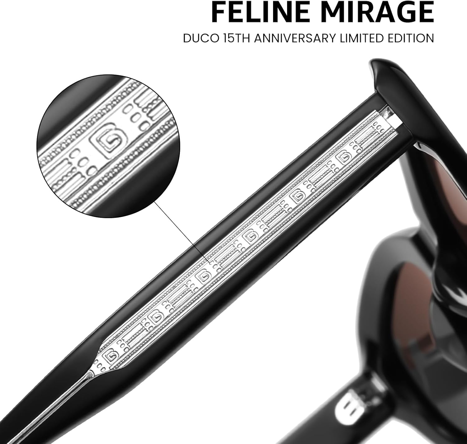 DUCO Vintage Cat Eye Sunglasses for Women Retro Oval Polarized Sun Glasses Fashion narrow 90s UV Protection Shades DC2362 - Image 5