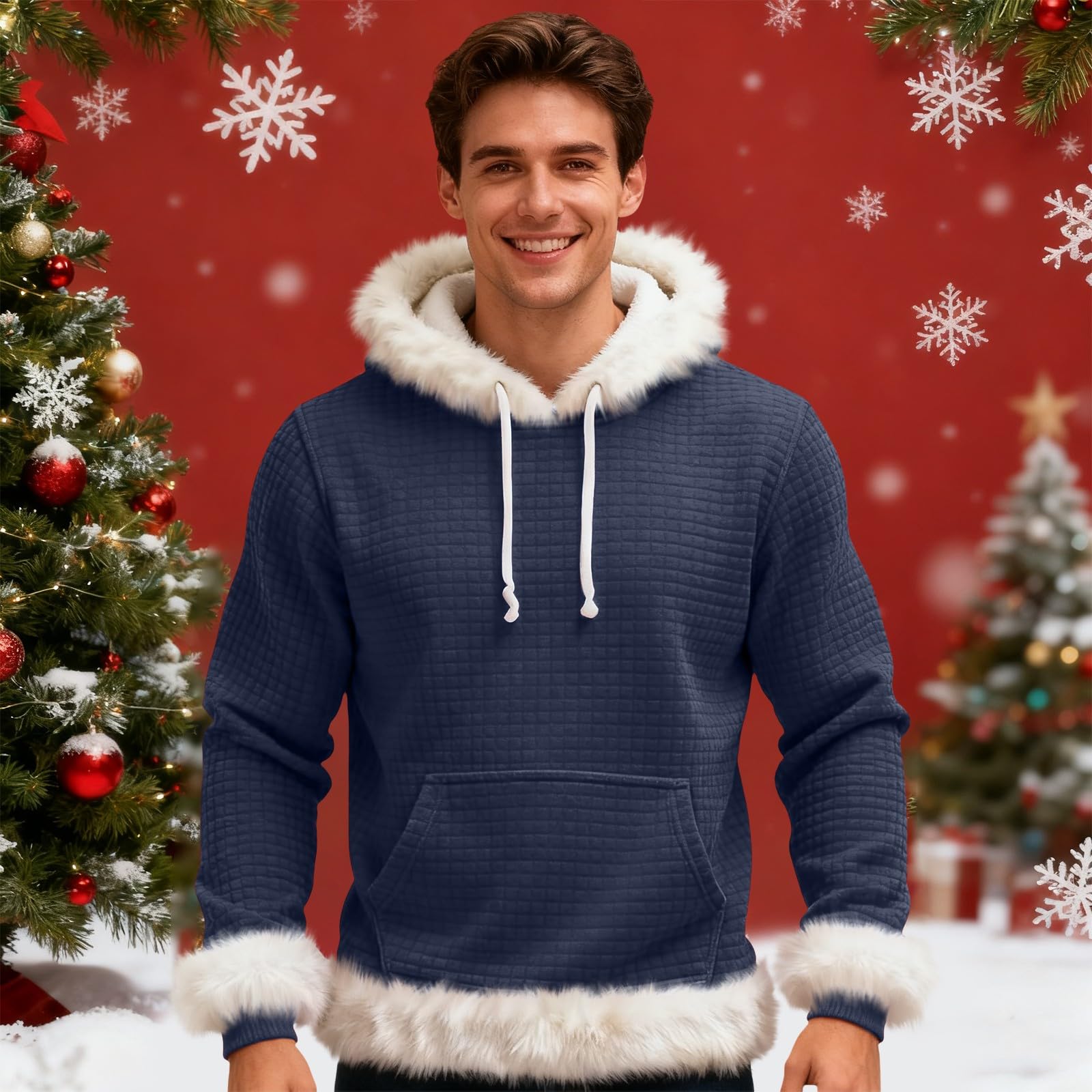 Chaqueta Verano Hombre Sudadera con Capucha De Forro, Estilo Oversize, Tallas Grandes, Manga Larga, Casual, Ideal para Invierno. L (Navy, L) Top Deportivo Camiseta Ciclismo Sin Mangas