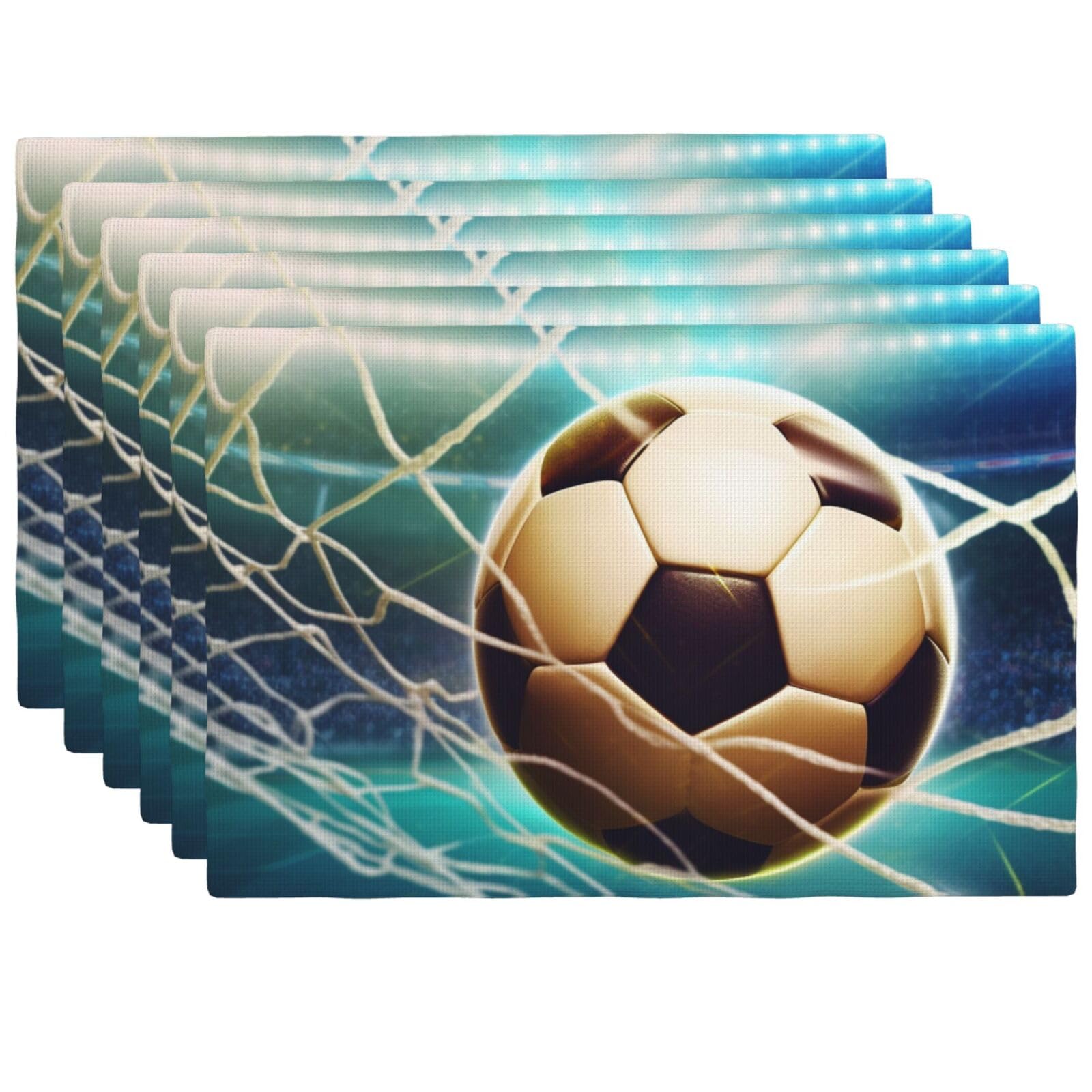 Sets de table football lavables contre les taches et la chaleur de vos plats