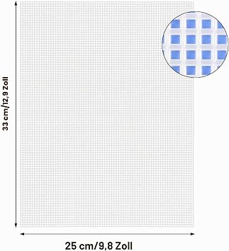 Pack of 7 Mesh Canvas Sheets Soft Durable Plastic 6 Count Transparent for Embroidery Knitting and Crochet Projects 25 x 33 cm