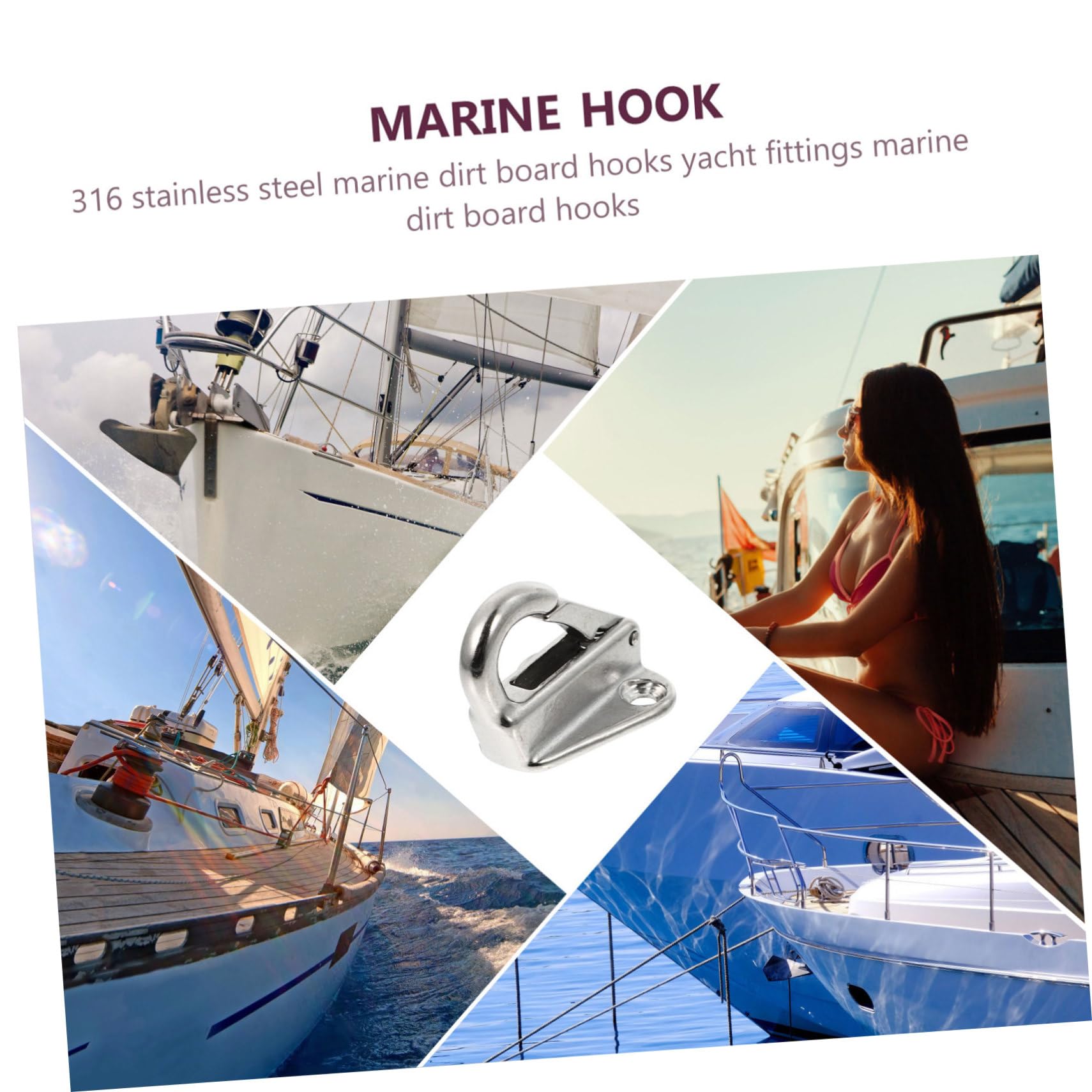 HANABASS Kotflügelhaken Boot zubehör Boat Accessories Schmutzbrett-Haken notwendige Schmutzbretthaken Dirt Board Haken tragbare Jachthaken Schiffshaken Rostfreier Stahl