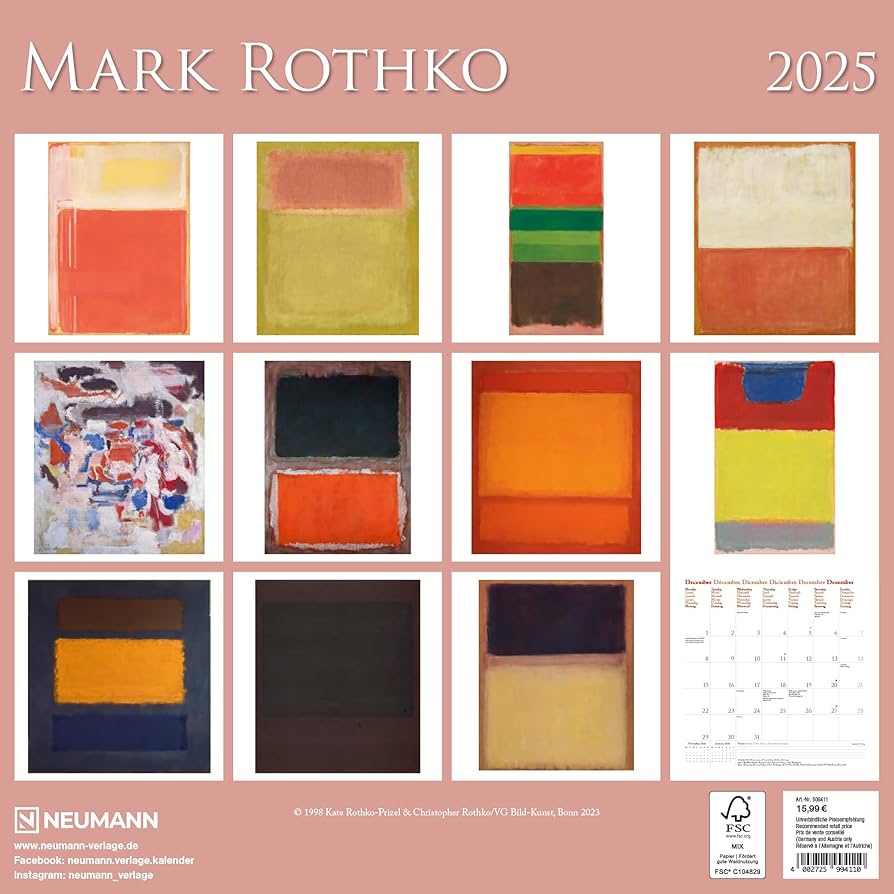 Calendario Da Parete 2025 Mark Rothko - Arte Moderna Per La Tua Casa O Ufficio - Foto 9