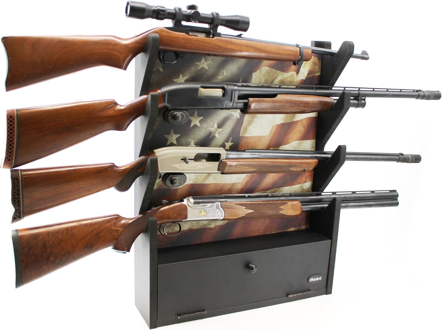 Amazon.com: Rush Creek Creations, Gun Rack for Wall, Storage for 4 Guns ...