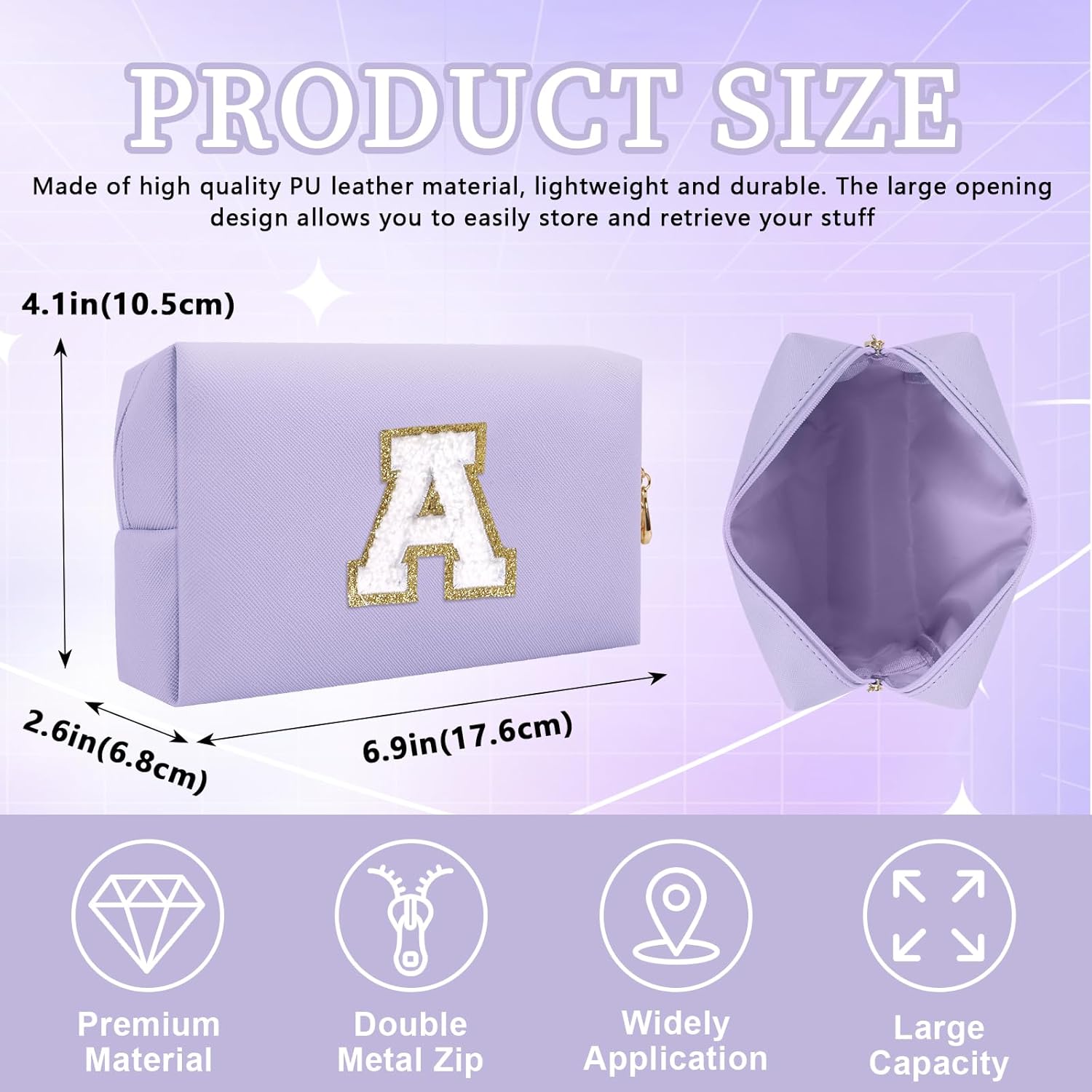 Preppy Monogram Initial Makeup Bag - Travel Cosmetic 3 71Nad60P5TL. AC SL1500