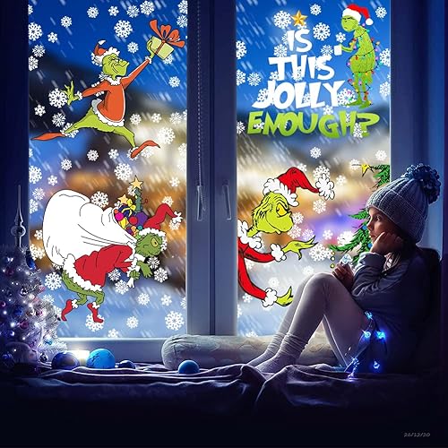 Miniatura 5 de Adhesivos de Navidad para ventana, decoración de ventana de Navidad, calcomanías de ventana de Navidad, calcomanías de ventana de Navidad, hogar,