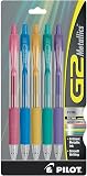 PILOT G2 Refillable and Retractable Gel Pens, 0.7mm, Assorted Inks, 5-Pack – view 1