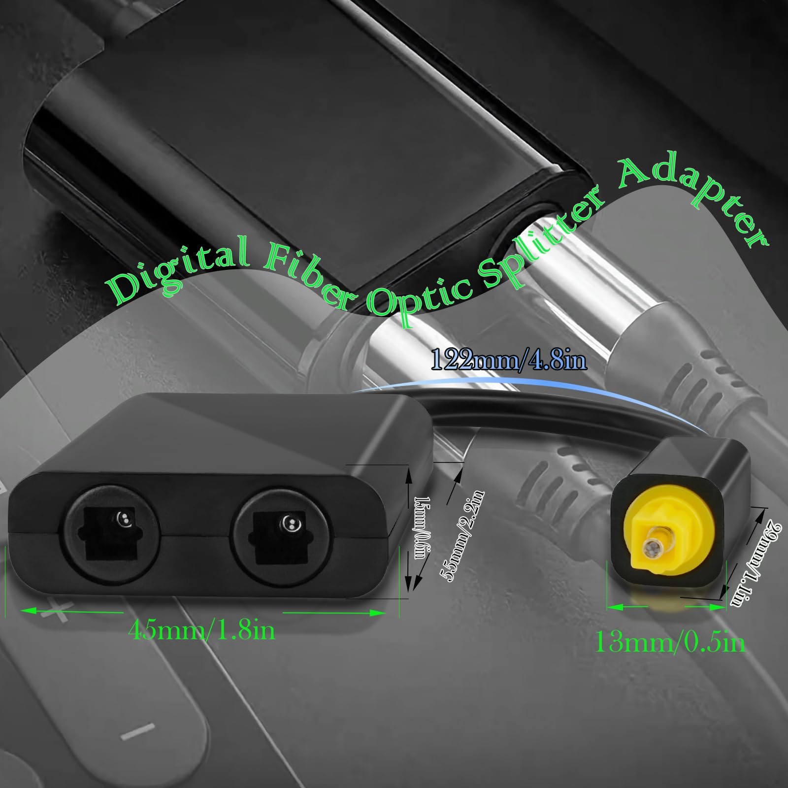 Adaptateur numérique fibre optique, mâle vers femelle 1 entrée 2 sorties audio répartiteur, convertisseur Toslink pour lecteurs DVD, home cinéma