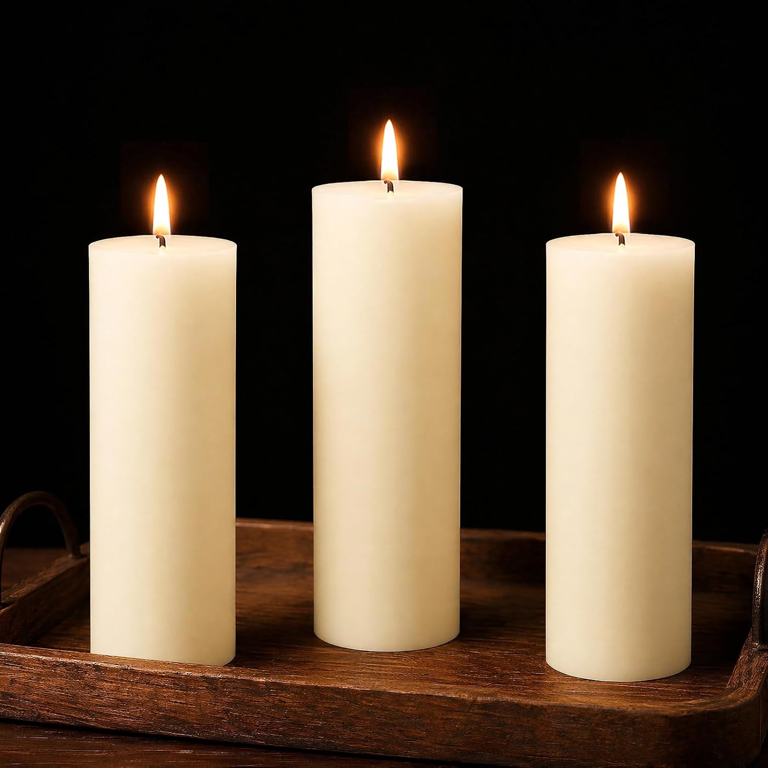 3 Pack Pure Natural Beeswax Pillar Candles, 2×6 Inch Bees Wax Candles 60+ Hours Burn Time Unscented Smokeless Emergency Pillar Candle Bulk (White)