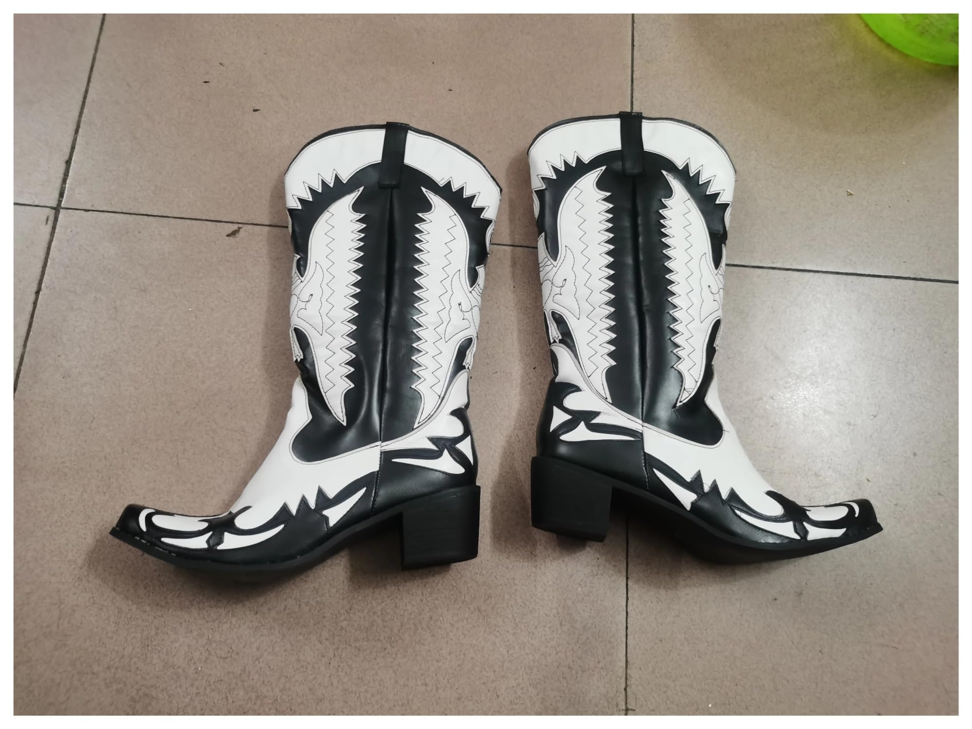 Botas Cowboy Botas de Hombre Vaquero Cuero Moda Motocicleta tacón Medio Casual