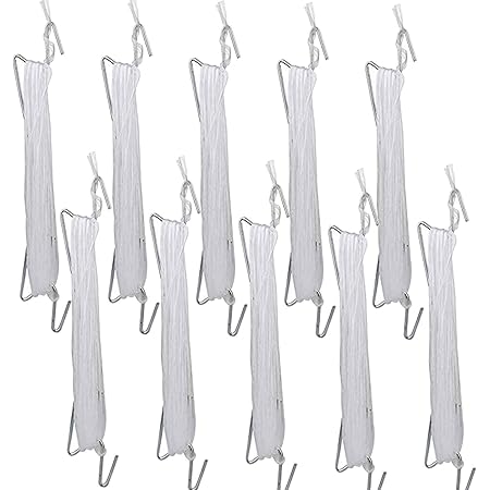 NMFIN 10 PCS Tomato Support Hooks, Flexible Fruit Cherry V Type Twine on Hook, Iron Plant Vine Tie Support Tool for Garden Flower Vegetable, 33ft Rope