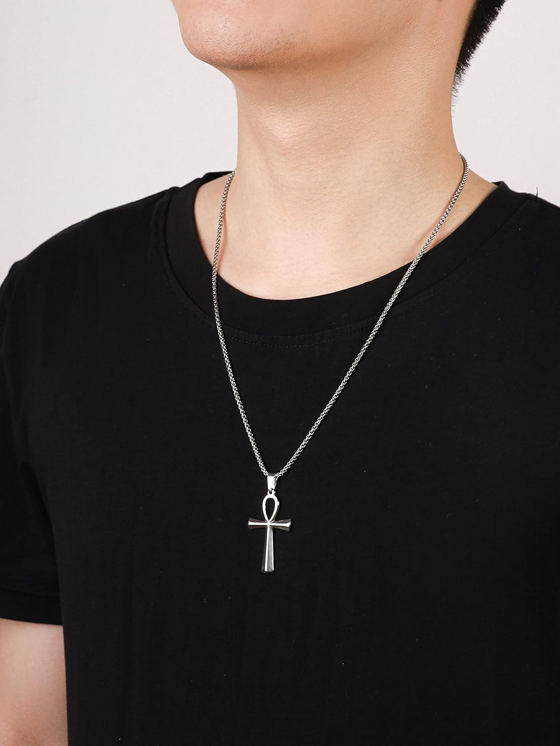 HAQUIL Ankh Necklace, Stainless Steel Egyptian Symbol of Life Ankh Cross Pendant, Egyptian Jewelry Gift for Men and Women - Image 7