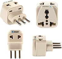 Vista 8 de OREI Adaptador de enchufe universal 2 en 1 tipo L para Italia, Uruguay y más - Certificado CE - Cumple con RoHS WP-L-GN