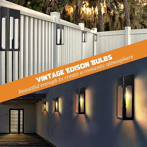 Miniatura 6 de GOODFOEVER Luces solares para exteriores impermeables, paquete de 4 luces de valla alimentadas por energía solar con bombillas LED, luces de pared